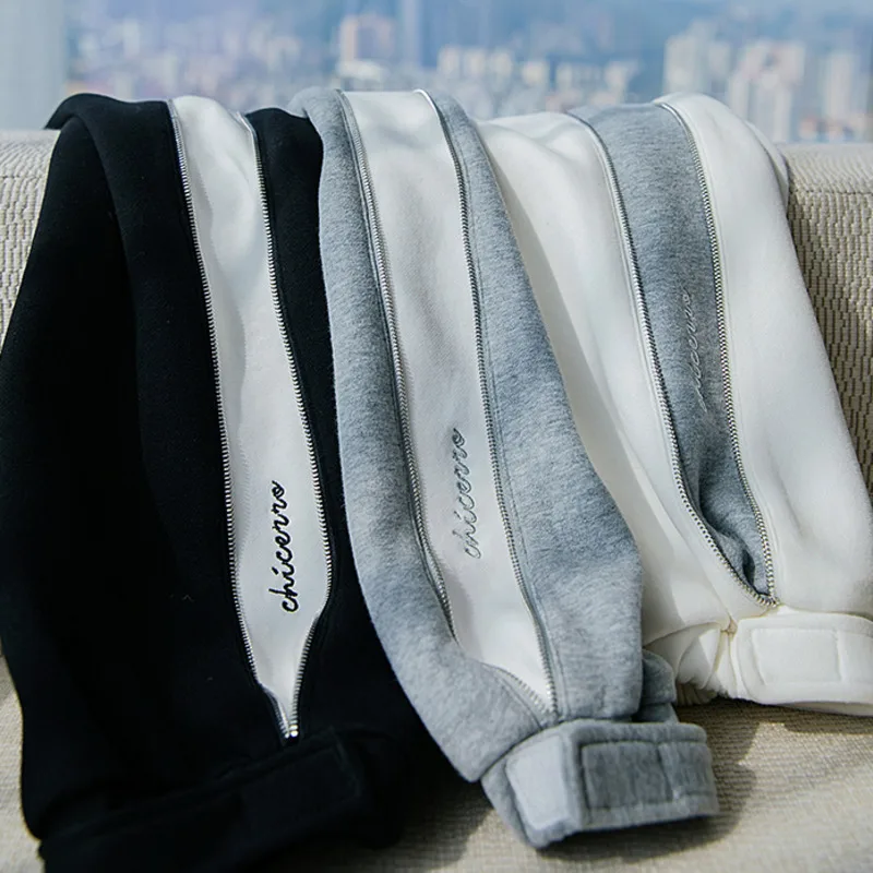 

IEFB Men's New Winter Trousers Color Block Stitching Loose Casual Pants Trendy Handsome Youth Sweatpants Elastic Waist New Y4951