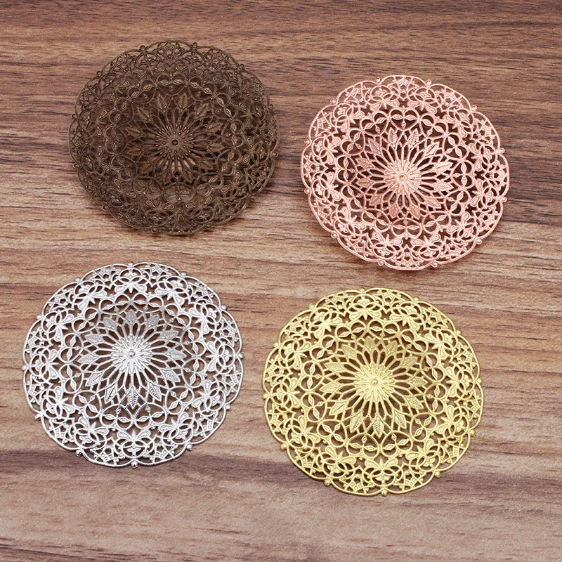 Винтажные филигранные подвески для волос круги разных цветов 55 мм аксессуары