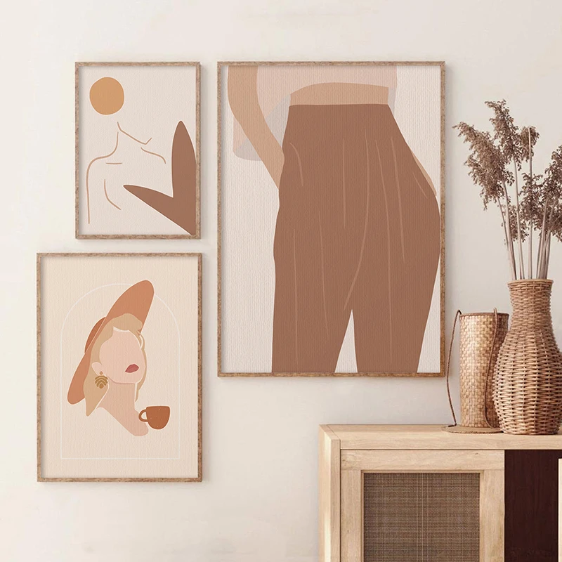 Винтажная Женская Скандинавская Настенная картина в стиле бохо с