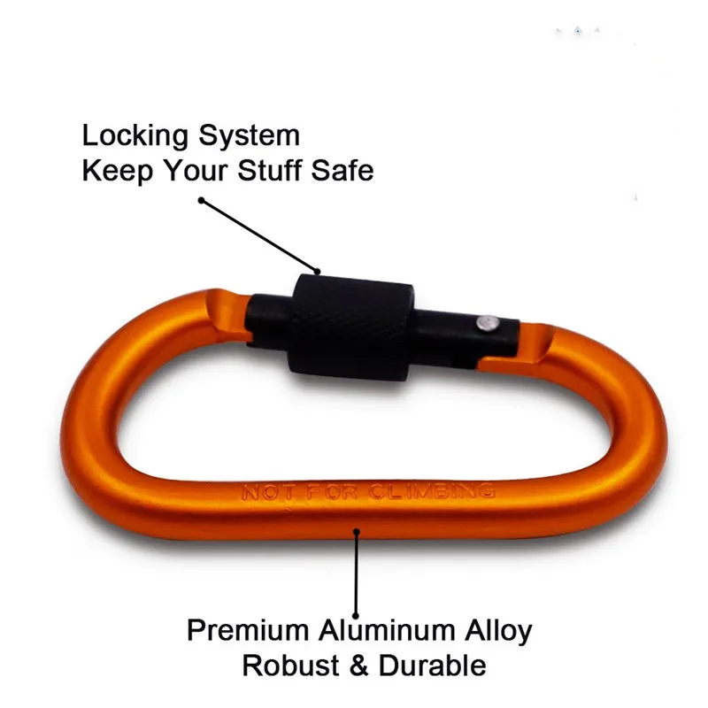Карабин с D-образным кольцом 10 шт./компл. 8 см алюминиевая пряжка для рюкзака Keychai