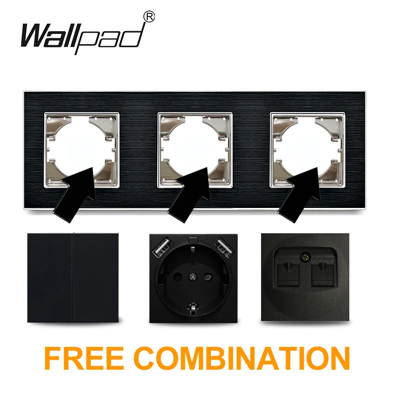 Черная металлическая рамка для модуля ЕС сделай сам розетка переключателя