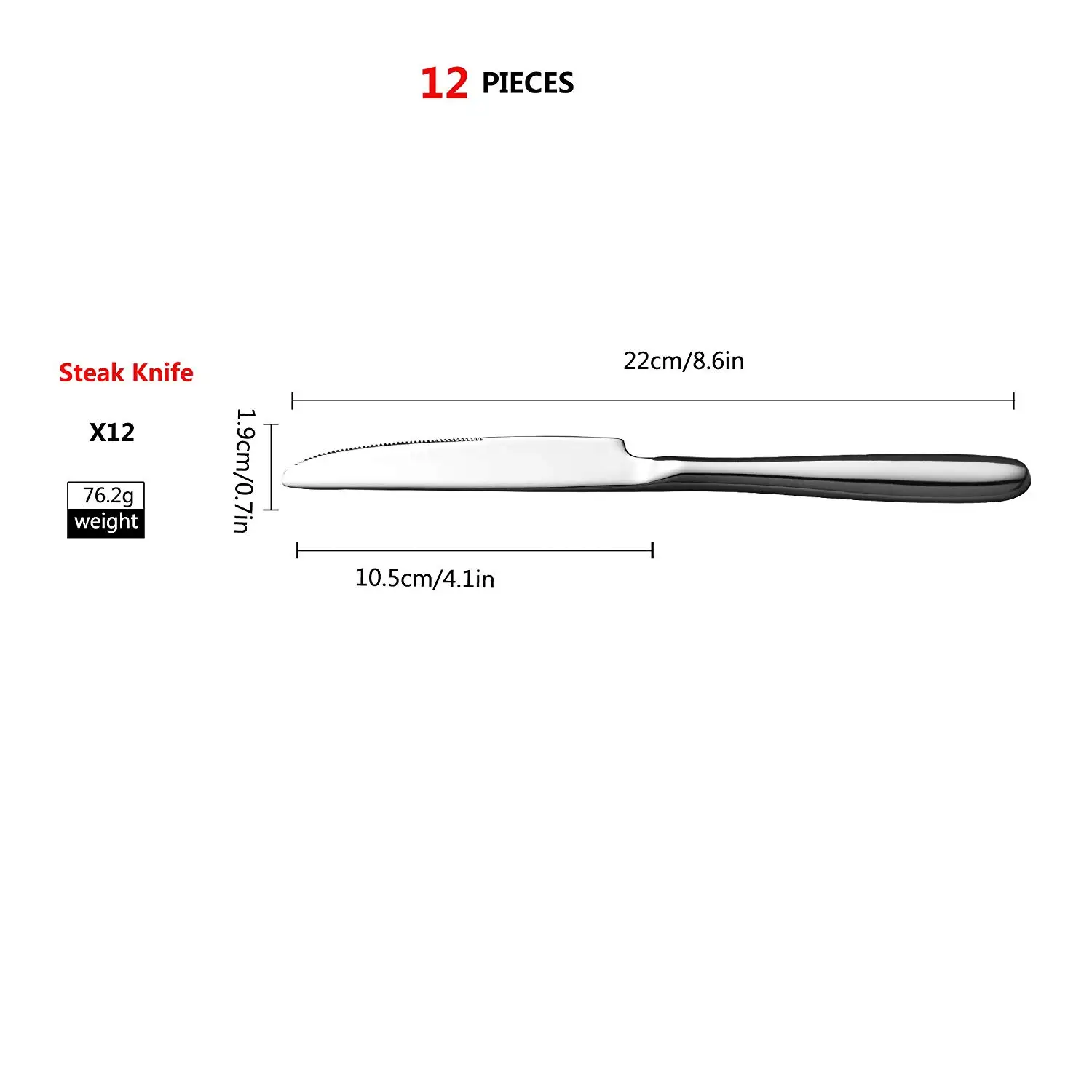 Набор столовых ножей из нержавеющей стали премиум класса Velaze 12 предметов