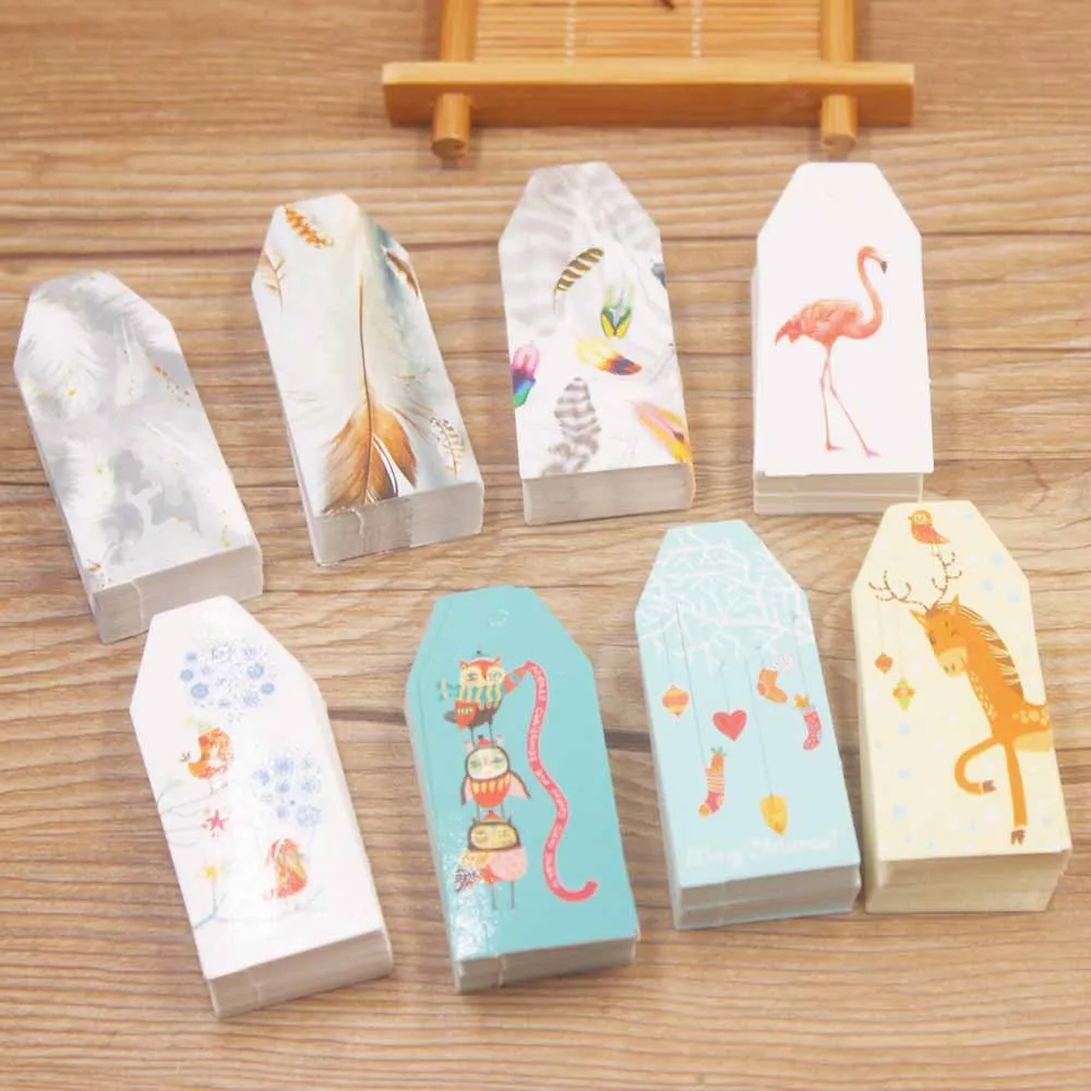 6x2 5 см белая бумажная бирка Счастливого Рождества и нового года цветная этикетка