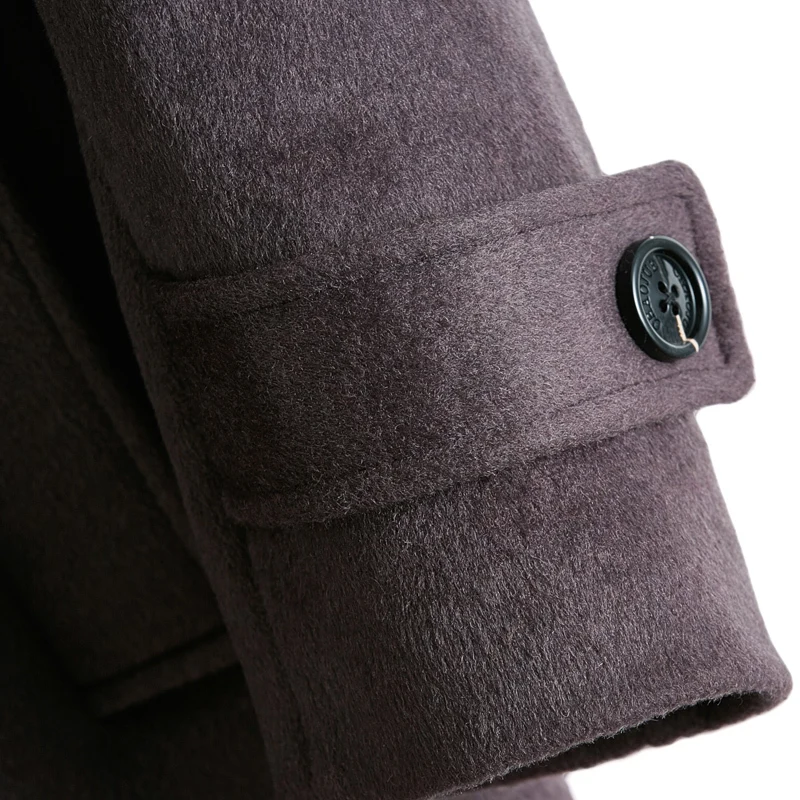 Новое высококачественное шерстяное пальто с бортами мужское зимнее теплое