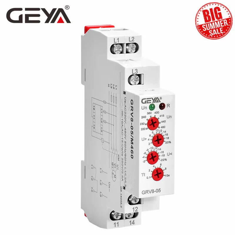 Бесплатная доставка GEYA GRV8 05 реле защиты от напряжения с фазовой
