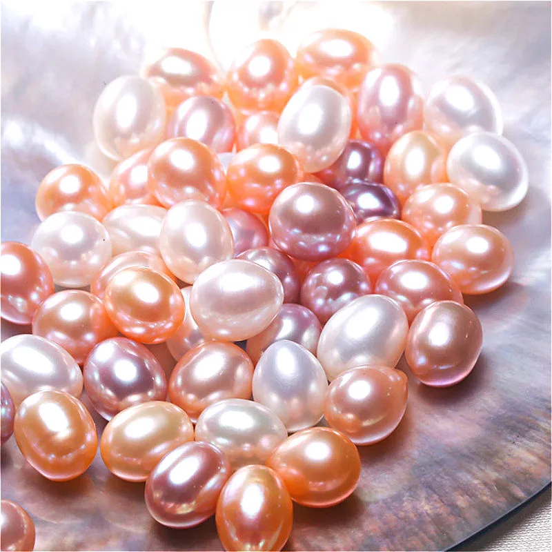 

1pcs Natural freshwater pearls 5A grade semi-porous glutinous rice beads naked jewels DIY necklaces earrings jewelry accessories
