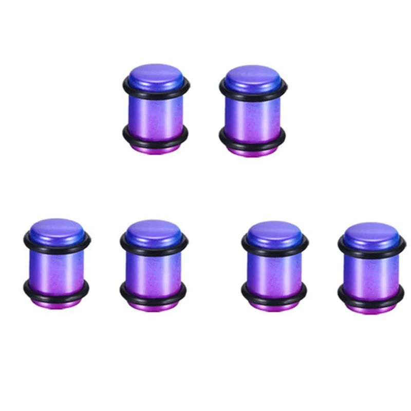 Purple 9 3 пары акриловых ушных пробок, растягивающиеся пробки для тоннелей, двойные пробки, полые измерительные приборы для пирсинга, двойной набор для пирсинга, ювелирные изделия для тела - Окраска металла: Purple 9
