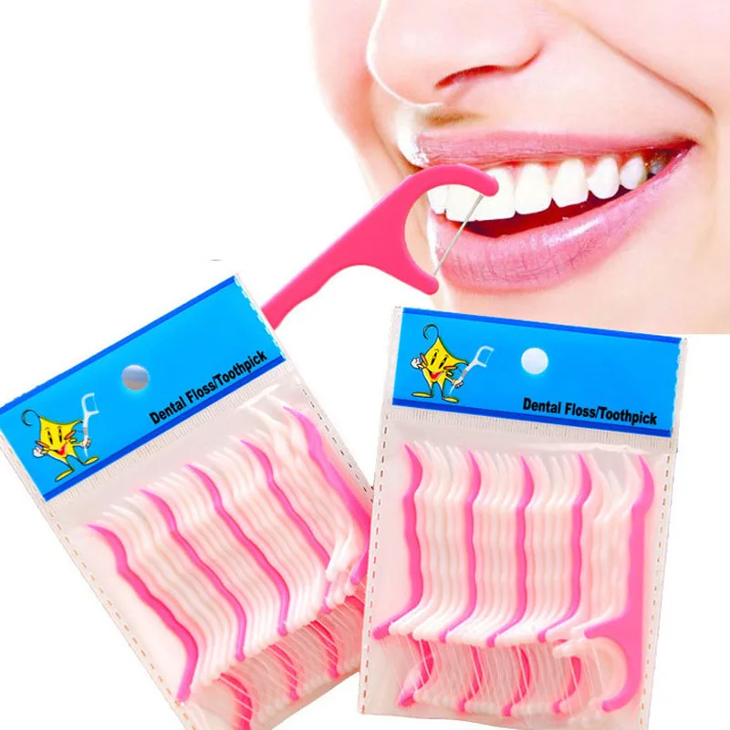 

25 pcs/bag Disposable Dental Floss Oral Cleaning Stick Oral Interdental Hygiene Teeth Toothpicks Care Tools