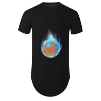 youthup new arrival 3d printed fireing ball casual t shirt streetwear short sleeve round hem men spring fashion clothes
