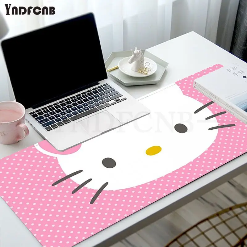 

YNDFCNB Pink Japan Cartoon Cat large mousepad L XL XXL gamer mouse pad Size for Deak Mat for overwatch/cs go/world of warcraft
