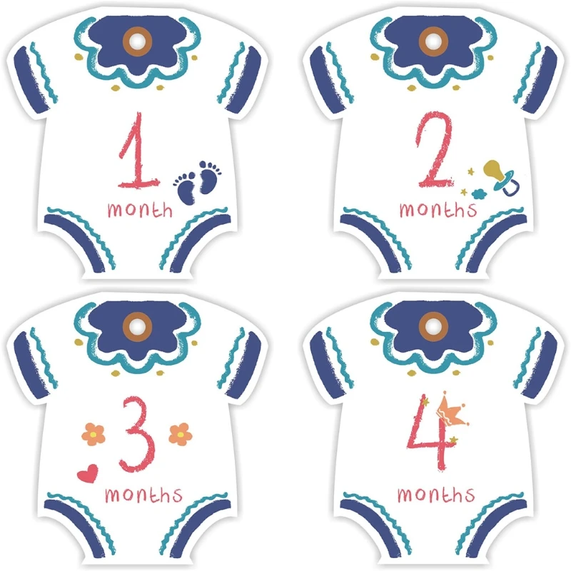 

12 Sheets/Set Baby Cute Clothes Monthly Stickers Pregnant Belly Decals Memory Recording Milestone Sticker A2UB