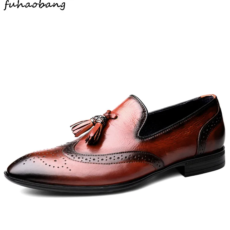 Мужская деловая обувь из натуральной кожи Элегантные классические мужские туфли