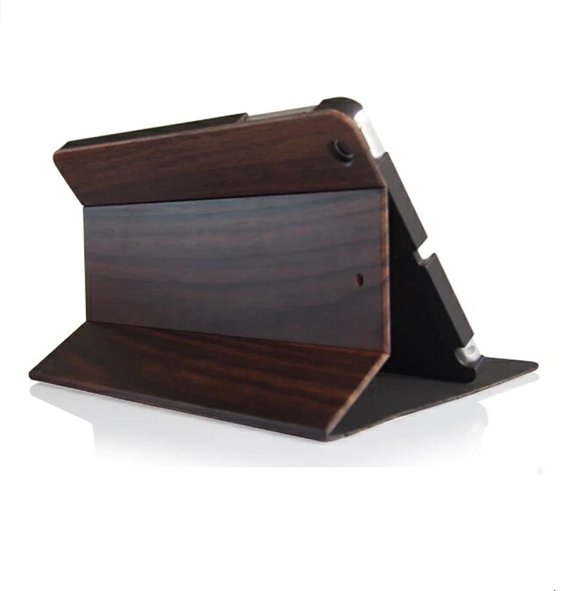 Оптовая продажа высокого качества Folio style Padauk деревянный защитный чехол для iPad mini