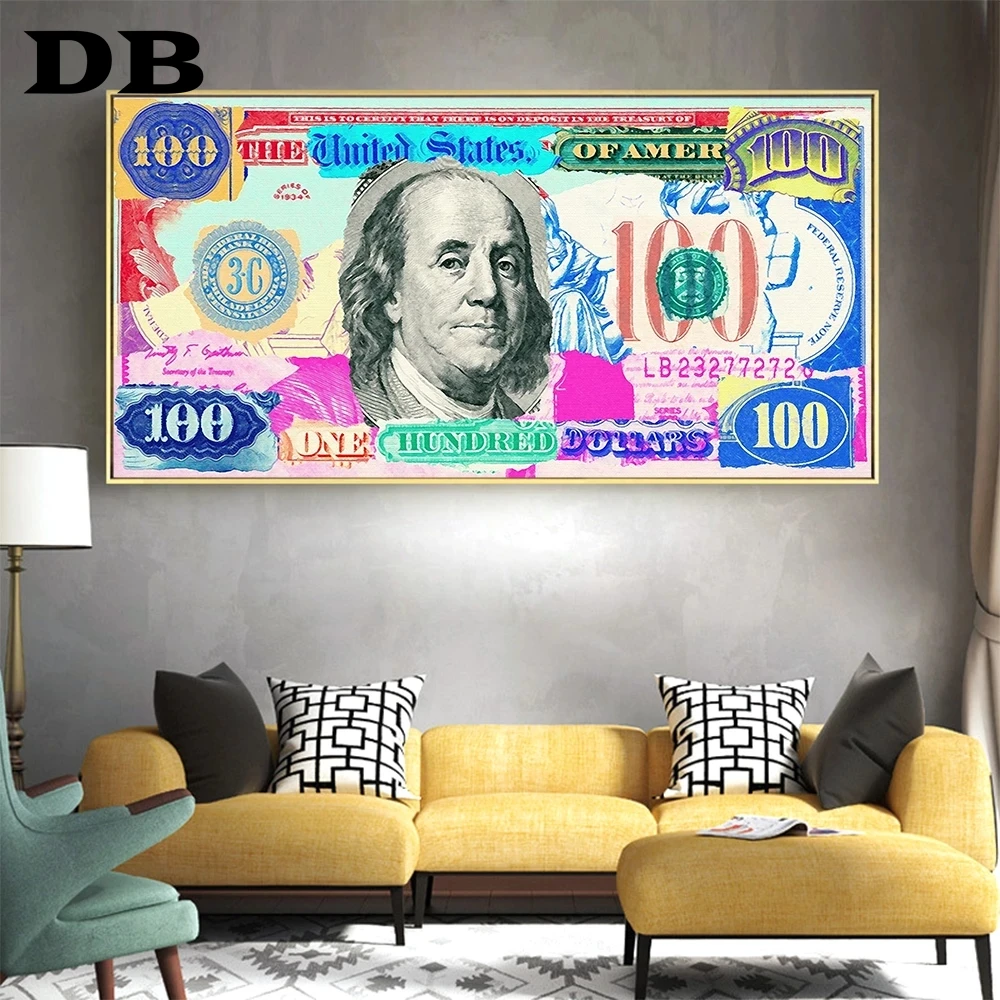 Настенная живопись Золотая современная популярная красочная Картина на холсте