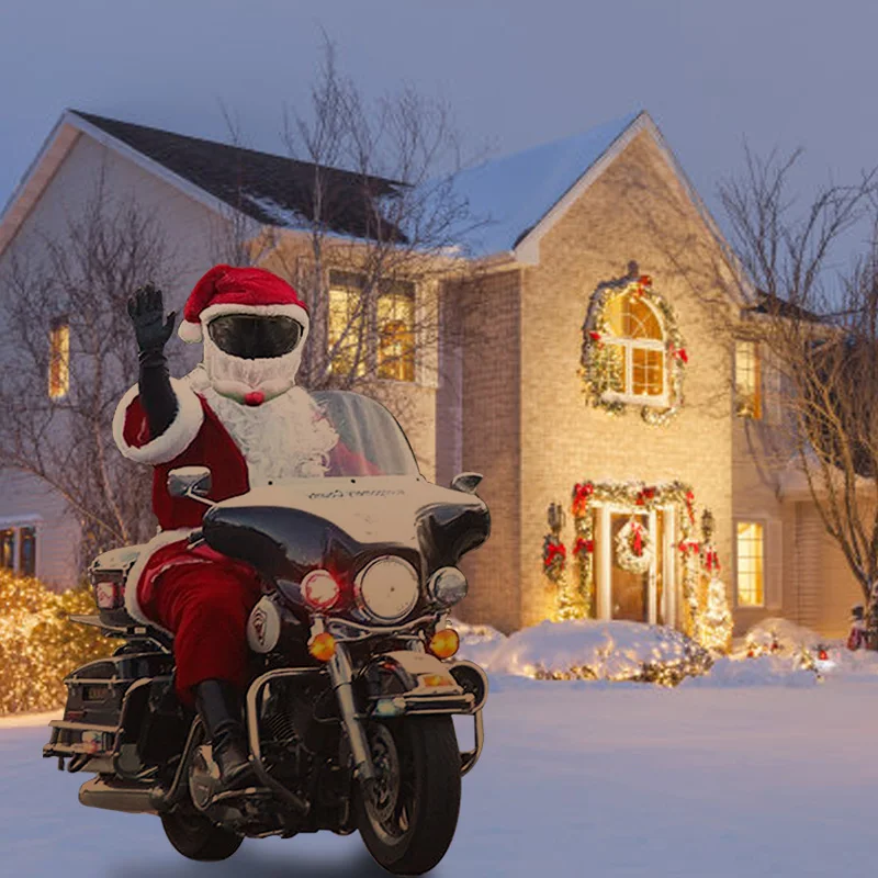 

NEW Christmas Motorcycle Helmet Hat Crazy Funny Santa Claus Christmas Mask Christmas Gifts for Adults Decorations New Year Gifts