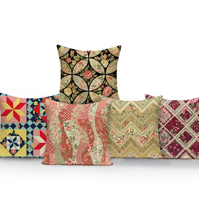 

Чехол для подушки в виде геометрических фигур наволочка с цветочными узорами домашняя декоративная наволочка отельная софа кресло в богемном стиле пледы наволочки для подушек