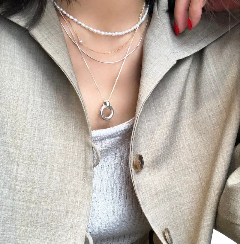 

Leouerry 925 Sterling Silver MiNi Pearl Chokers Necklaces Natural Freshwater Pearl Clavicle Chains for Women Minimalist Jewelry