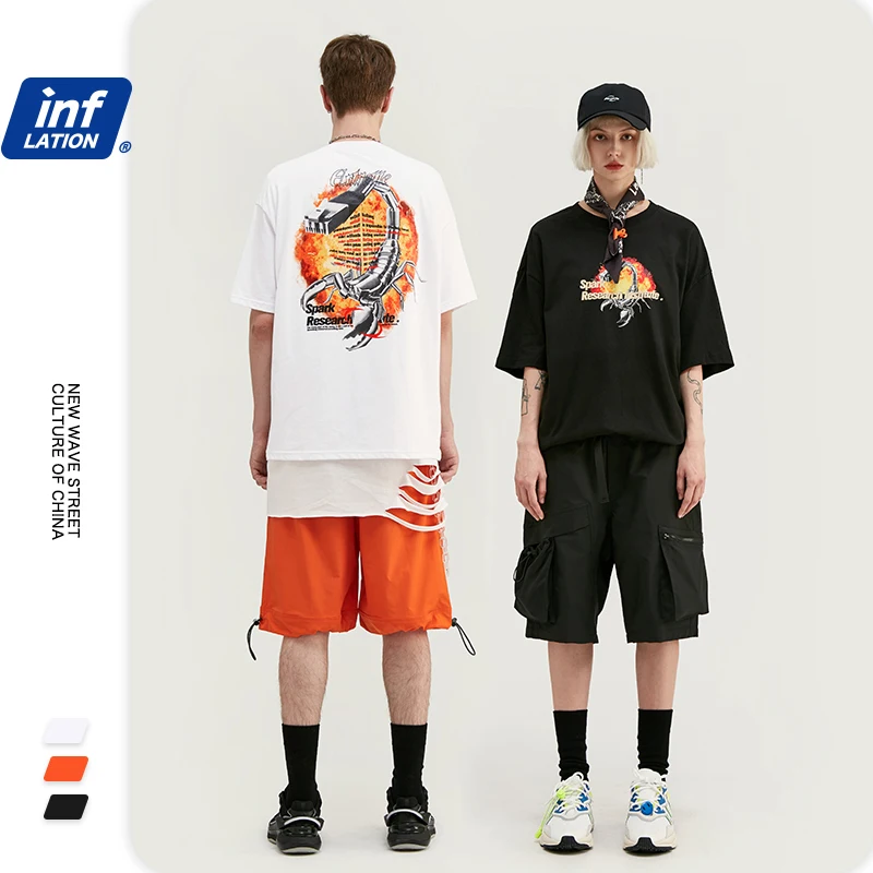 Мужская футболка INFLATION модные мужские футболки 2020 трендовые хлопковые смешные