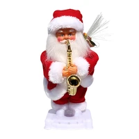 christmas santa claus playing the saxophone dancing singing creative music toys holiday gift kids new year party ornament