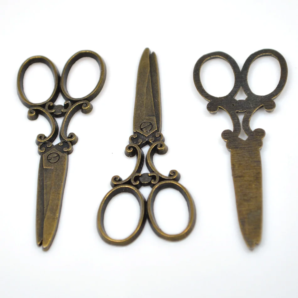 5 шт. металлические подвески в виде ножниц из античной бронзы 25 х60