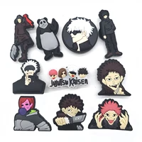 1pc cartoon anime jujutsu kaisen shoe charms decoration for garden sandals shoes croc jibz pvc accessories buckles for xmas gift