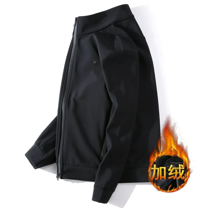 

mink Winter flocking zipper jacket male and thickening fleece male loose collar to keep warm men jackets, 86