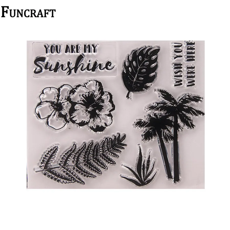 Красивые цветы листья желаю вам вы мой Солнечный свет буквы прозрачные резиновые