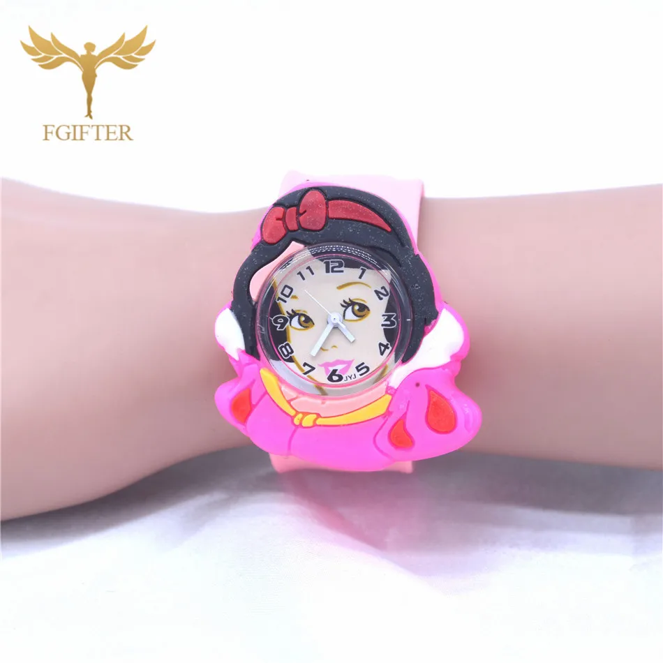 Hot Girls Princess Watches Pink Rubber Cinderella Watch for Kids Girl Plastic Quartz Wristwatch Children's Gift