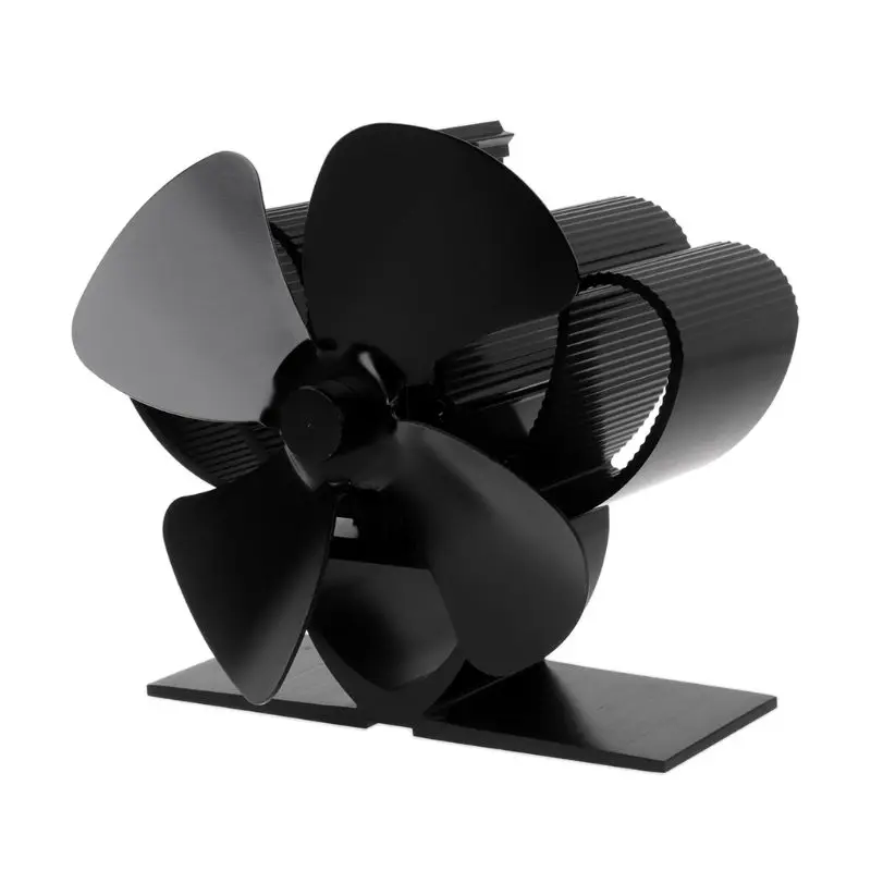 Самонагревающийся вентилятор для камина и плиты тихий 4 лезвия алюминиевый