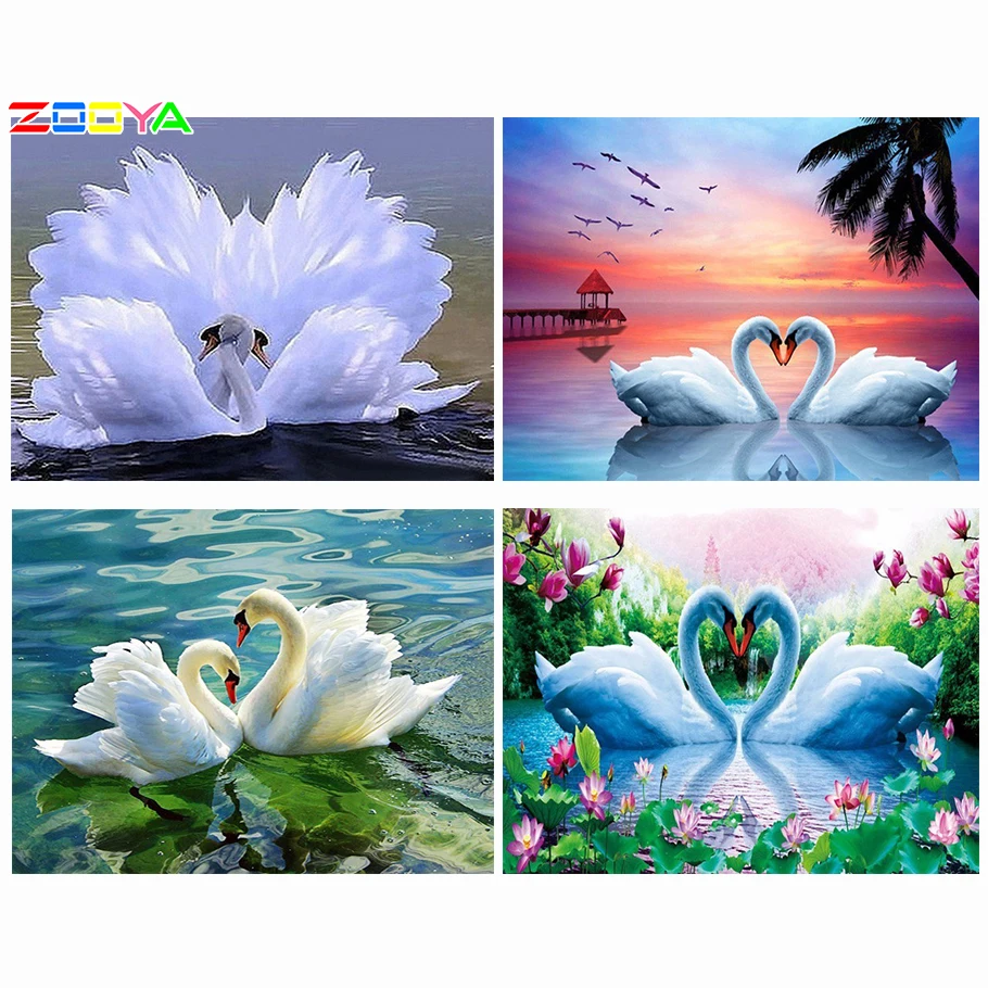 

Diy Full Drill Crystal Diamond Embroidery Animal Swan Diamond Painting Beautiful Swan Diamond Mosaic Paintings Decortions 4JM150