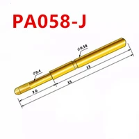 100pcs gold plated spring test pin pa058 j small round head outer diameter 0 58mm total length 15mm pcb test pin