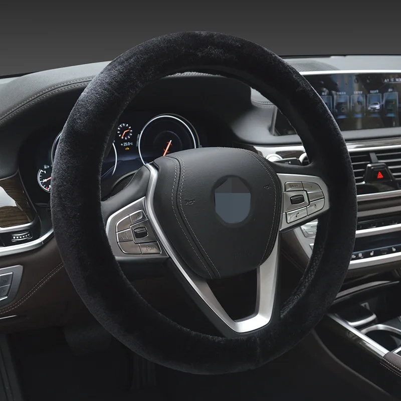 

38cm Winter Warm Plush Car Steering Wheel Cover Universal Auto Supplies Car Interior Accessories