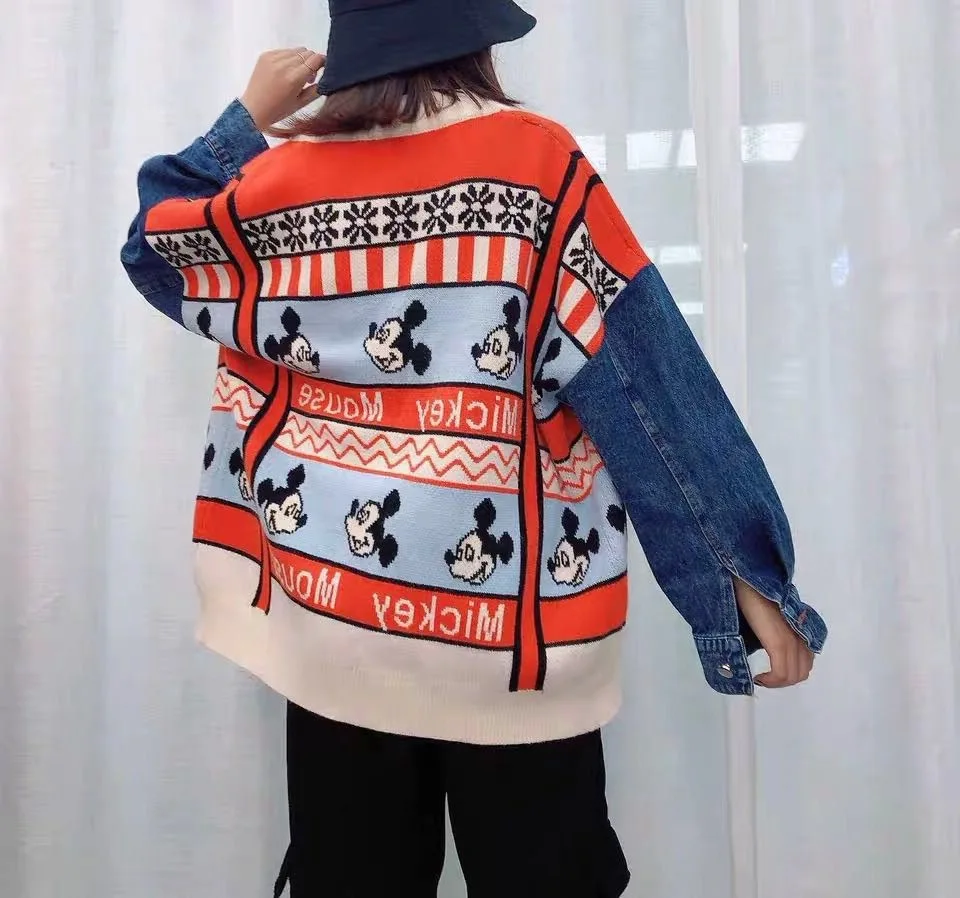 2019 осенне-зимний новый кардиган свитер с Микки Маусом женский Корейская версия