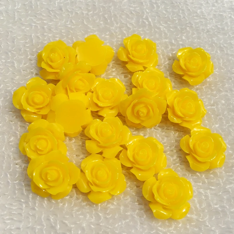 30pcs Mixed Color 15mm Flat Back Resins Cabochon Scrapbook 3D Resin Rose Flower Fit Phone Embellishment DIY -B02 | Дом и сад