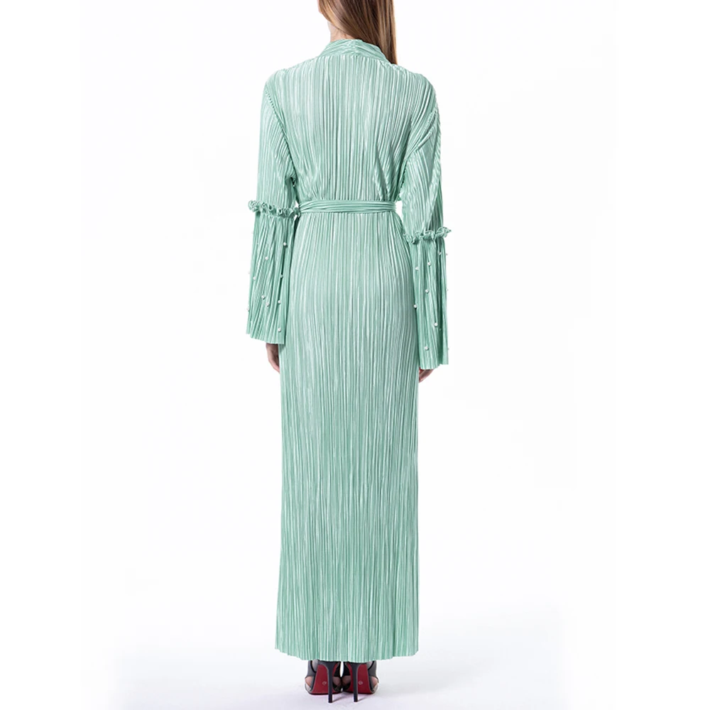 Элегантное Длинное платье больших размеров модное Плиссированное длинное