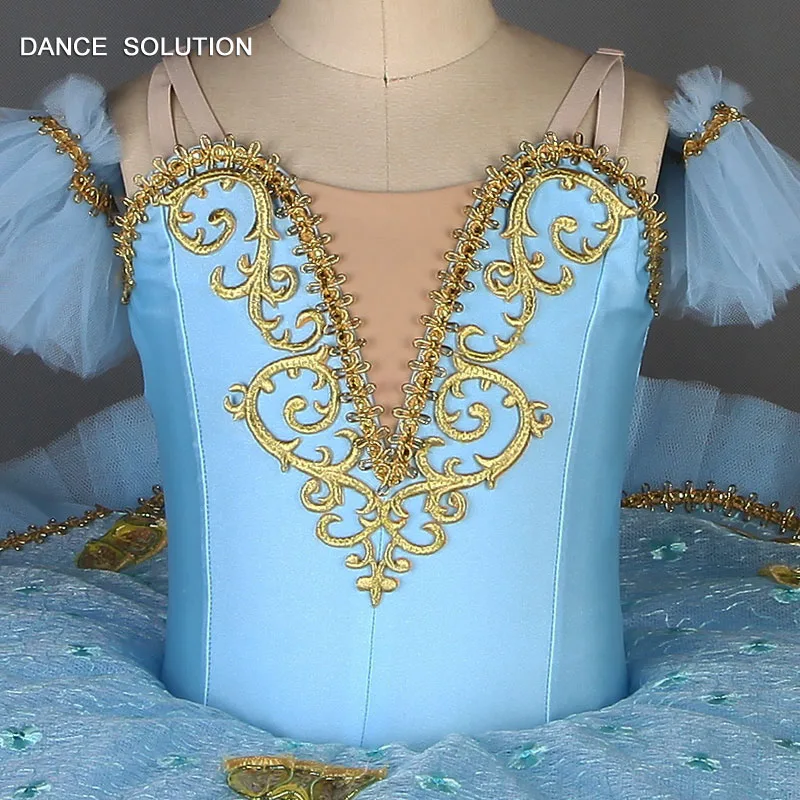 Топ и плиссированная Тюлевая пачка из спандекса небесно-голубого цвета