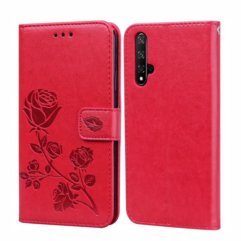 

Rose Flower Leather Case For Huawei Honor 20S China Flip Cover Coque Funda PU Leather Wallet Cover For Huawei Honor 20 S Capas