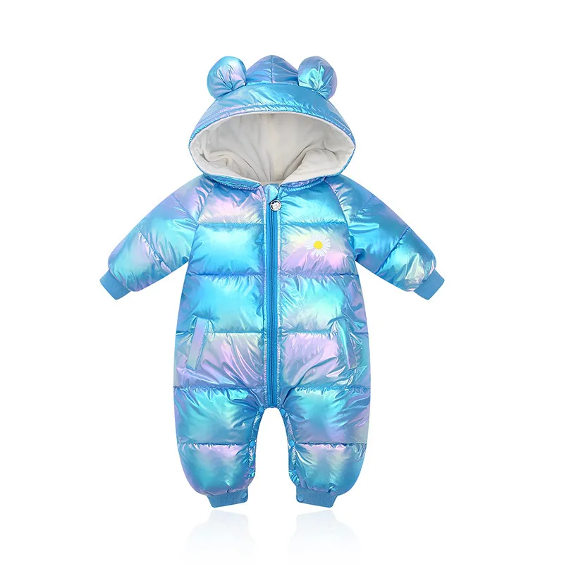 

The New Cute Baby Winter Hooded Rompers Thick Cotton Warm Outfit Newborn Jumpsuit Overalls Snowsuit Children Boys Clothing