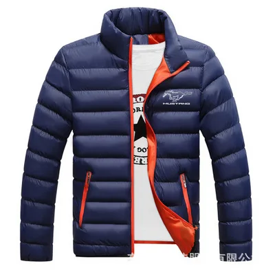 

New fashio for Mustang logo Winter Jackets Parka Men Autumn Warm Outwear Brand Slim Mens Coats Casual Windbreaker