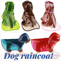 outdoor puppy pet rain coats transparent s xl hoody waterproof jackets pu raincoat for dogs cats apparel clothes