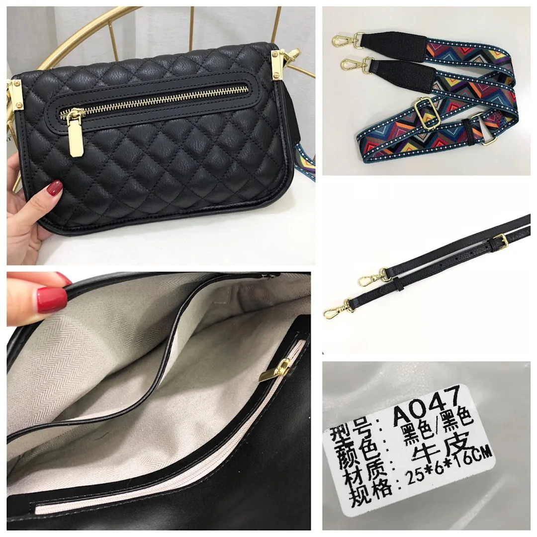 

Cow leather head bag 2021 new fashion leather rhomboid one-shoulder cross-body bag versatile Fanny pack