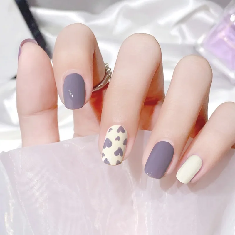 

24pcs/Box Leopard Square Coffin False Nails Level Head Contact Color Manicure Tool Press On Nails Full Cover Artificia Nail Tips