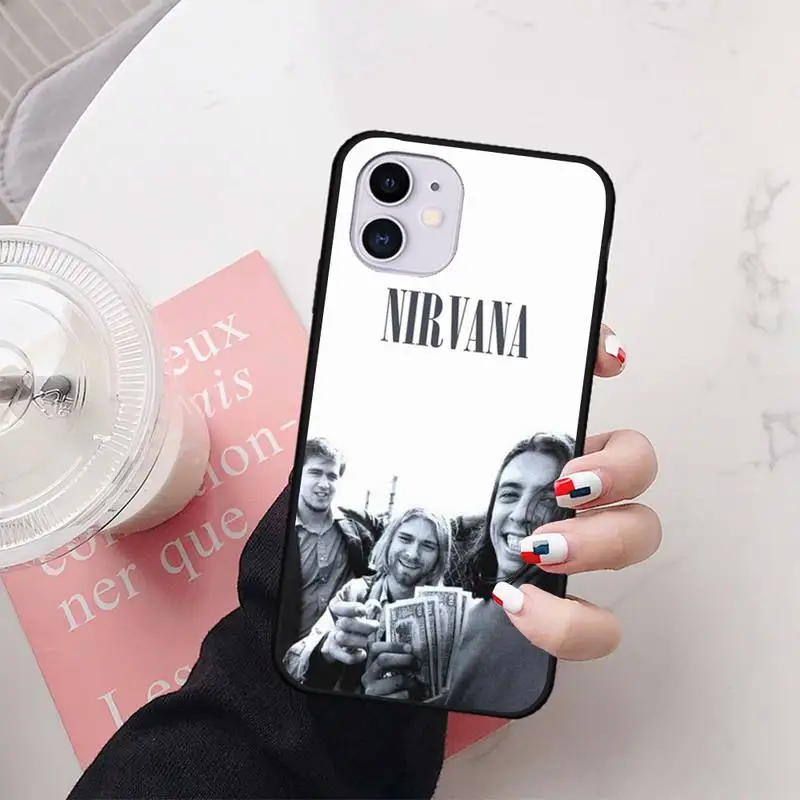 

American rock band Nirvana Phone Case For iphone7 8 plus 7 8 6 6s plus X XR XS MAX 11 12 Pro Max Cover