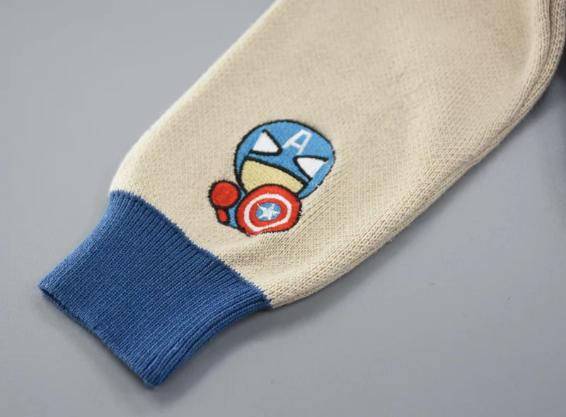 Весенне осенний Хлопковый вязаный детский свитер для мальчика с вышивкой