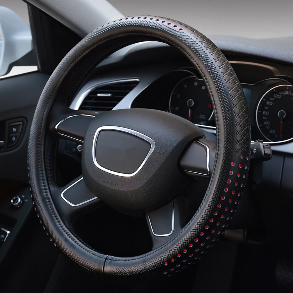 Роскошная черная искусственная кожа 38 см дышащая автостайлинг для Volkswagen Bora Audi A4L