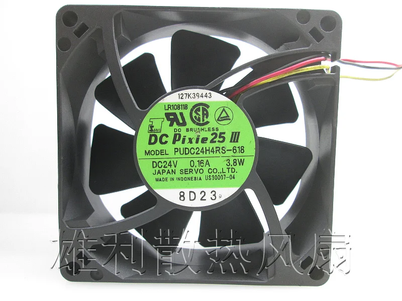 

Новый PUDC24H4RS-618 24V 0.16A 3,8 W 8 см 8025 защиты электродвигателя Вентилятор охлаждения