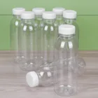 Прозрачная бутылка для воды из ПЭТ, пластиковые пустые контейнеры для безалкогольных напитков с крышками, 300350400 мл