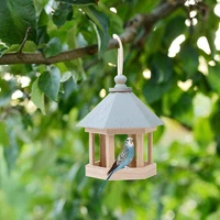fashion newest creative wooden bird cage box feeding nest garden backyard balcony pendant fence birdhouse home decora