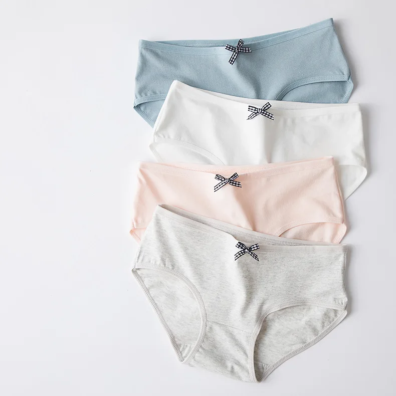 Женские хлопковые трусы Нижнее белье для девочек трусики ультра тонкий комплект