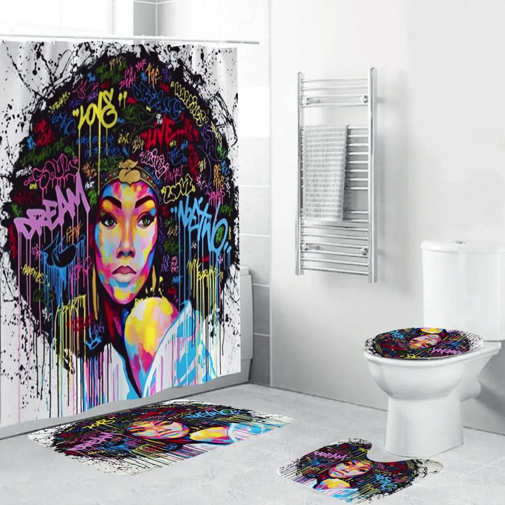 

Набор аксессуаров для ванной Dafield, занавеска для душа, коврик для ванной, крышка для туалета, водонепроницаемые коврики для ванной из полиэстера, коврики для ванной